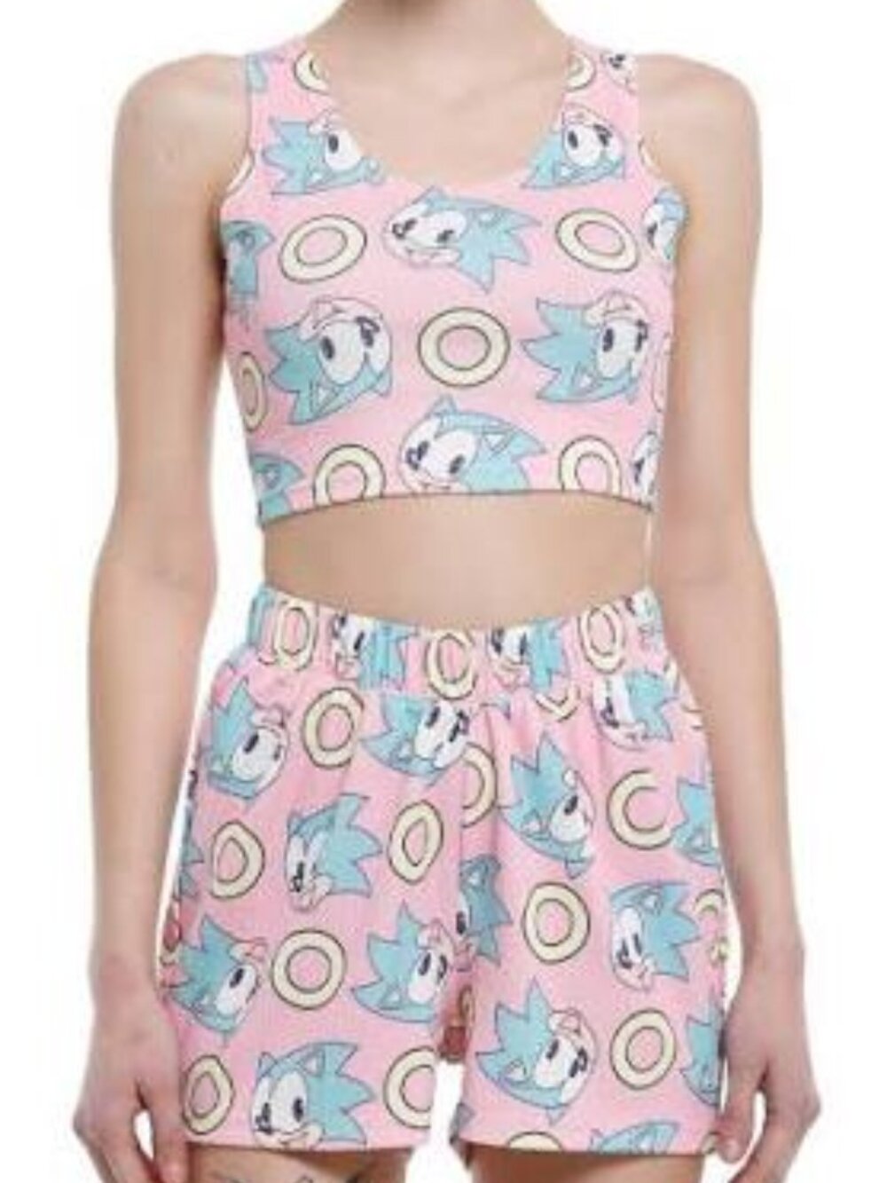 Sonic The Hedgehog Sonic & Rings Womens Tank & Shorts Lounge Set NWT Size Large